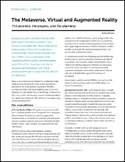 The Metaverse, Virtual and Augmented Reality